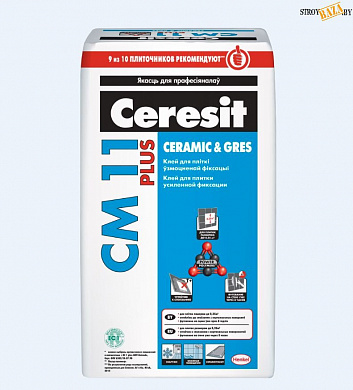 Клей Церезит СМ 11 Plus, повышенной фиксации «Ceramic & Gres» для плитки, 25 кг, РБ. в строительном интернет-магазине StroyBaza.by 
