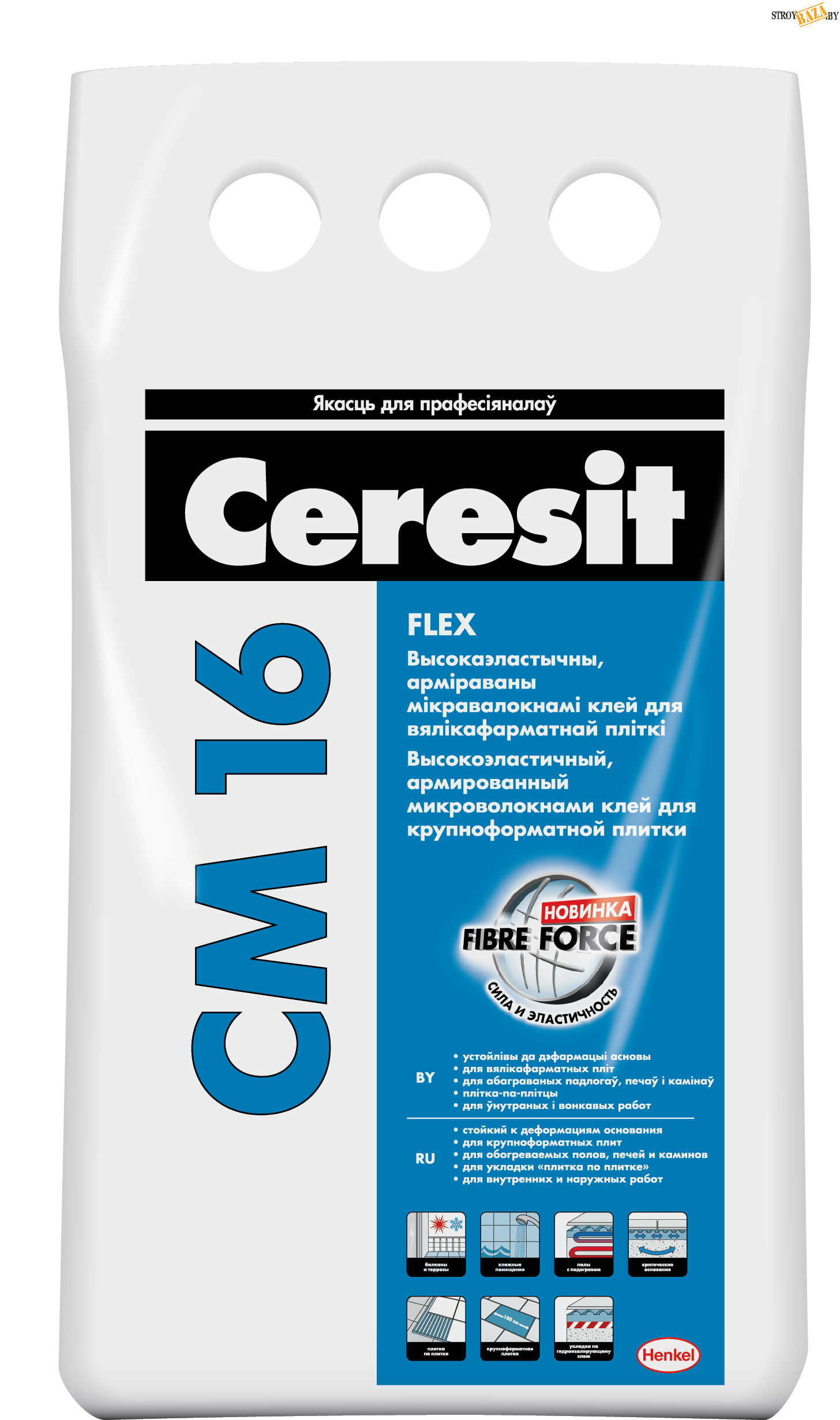 Клей Церезит СМ 16 FLEX, высокоэластичный, 5 кг, Ceresit CM16 для .