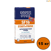 Шпатлевка SUPER-PUTZ SF 16 START+FINISH, 15кг в строительном интернет-магазине StroyBaza.by 