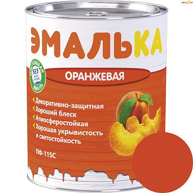 Эмаль ПФ-115 С ЭМАЛЬКА ОРАНЖЕВАЯ 0.9 л, шт. в строительном интернет-магазине StroyBaza.by 