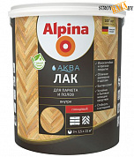 Лак алкидно-уретановый Alpina  для деревянных полов шелковисто-матовый, бесцветный 0,75 л / 0,67 кг в строительном интернет-магазине StroyBaza.by 