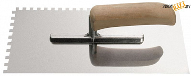 Гладилка нерж деревянная ручка 28*13см, зуб  6*6мм в строительном интернет-магазине StroyBaza.by 