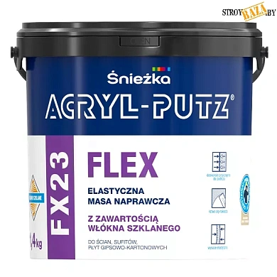 Эластичная шпаклевка ACRYL-PUTZ FX 23 FLEX 1,4 кг, с добавкой стекловолокна, шт. в строительном интернет-магазине StroyBaza.by 