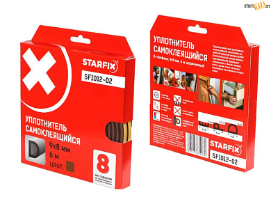 Уплотнитель "D" коричневый  9х8мм 6м STARFIX (SF1012-02) в строительном интернет-магазине StroyBaza.by 