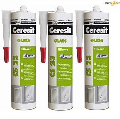 Герметик для стекла прозрачный Ceresit CS 23 280 мл, шт в строительном интернет-магазине StroyBaza.by 
