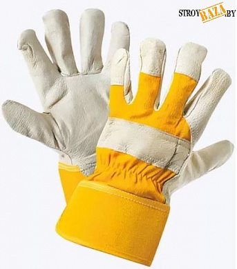 Перчатки кожаные комбинированные "Юкон", шт в строительном интернет-магазине StroyBaza.by 