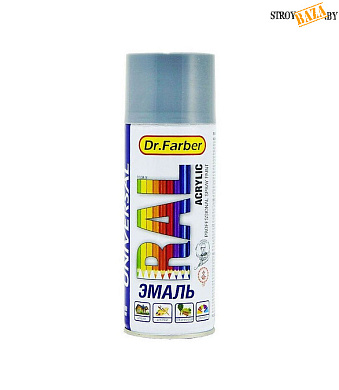 Эмаль-аэрозоль Dr.Farber акриловая универсальная Ral 7001 глянцевая 520 мл в строительном интернет-магазине StroyBaza.by 