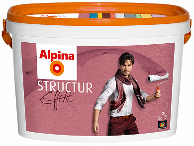 Краска структурная Alpina Effekt Structur Weiss, Эффект Вейс, 10л, шт в строительном интернет-магазине StroyBaza.by 