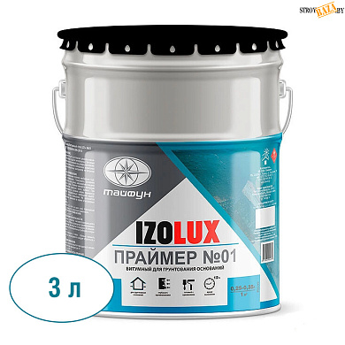 Праймер битумный IzoLUX №01, ведро 3 л, 2 кг., шт. в строительном интернет-магазине StroyBaza.by 