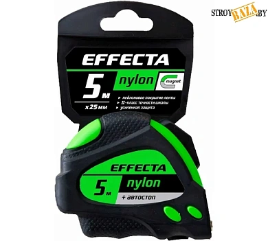 Рулетка Effecta Fort  5м/25 мм, магнит, автостоп, лента -2стор шкала-  в строительном интернет-магазине StroyBaza.by 