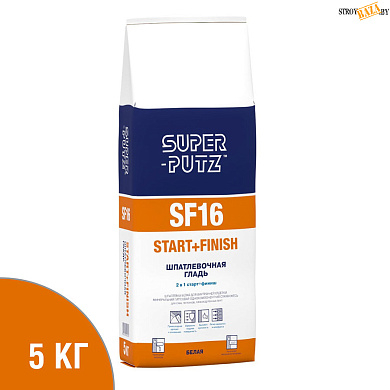 Шпатлевка SUPER-PUTZ SF 16 START+FINISH, 5кг в строительном интернет-магазине StroyBaza.by 