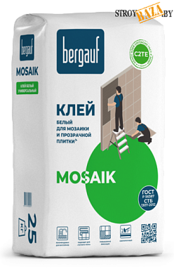 Клей для плитки Бергауф MOSAIK, белый для мозайки, 25 кг. в строительном интернет-магазине StroyBaza.by 