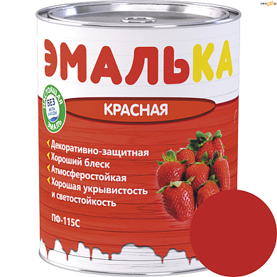 Эмаль ПФ-115 С ЭМАЛЬКА КРАСНАЯ 0.9 л, шт. в строительном интернет-магазине StroyBaza.by 