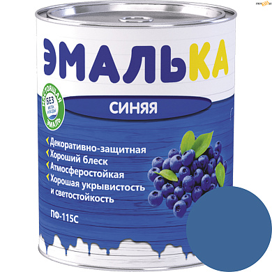 Эмаль ПФ-115 С ЭМАЛЬКА СИНЯЯ 0.9 л, шт. в строительном интернет-магазине StroyBaza.by 