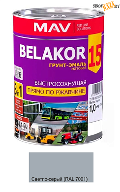 Грунт-эмаль Belakor 15 быстросохн RAL 7001 мат 1л,  1кг в строительном интернет-магазине StroyBaza.by 