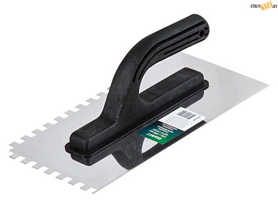 Гладилка нерж. 130х270мм зуб 10х10мм ВОЛАТ в строительном интернет-магазине StroyBaza.by 