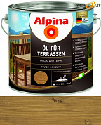 Масло для террас Alpina Oel fuer Terrassen, Средний 2,5 л / 2,5 кг в строительном интернет-магазине StroyBaza.by 
