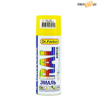 Эмаль-аэрозоль Dr.Farber акриловая универсальная Ral 1023  глянцевая 520 мл в строительном интернет-магазине StroyBaza.by 