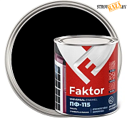 Эмаль FAKTOR ПФ-115 черная, банка 0,8 кг в строительном интернет-магазине StroyBaza.by 