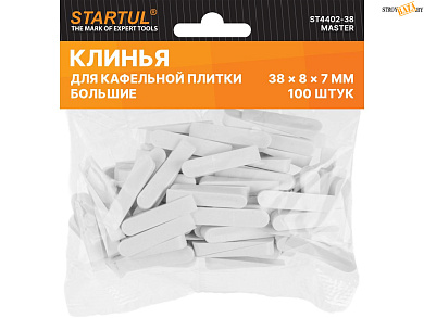 Клин д/каф. плитки большой 38х8х7мм 100шт STARTUL MASTER в строительном интернет-магазине StroyBaza.by 