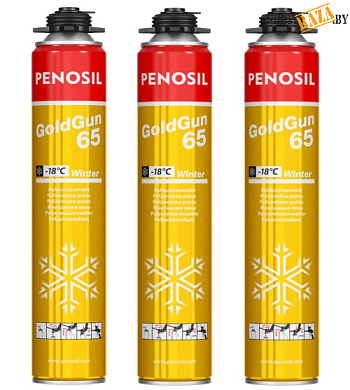 Пена монтажная Penosil GoldGun 65 Winter, зимняя, 875 мл, шт в строительном интернет-магазине StroyBaza.by 