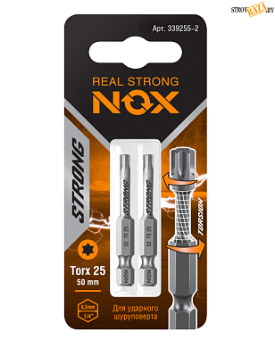 Бита torsion E6,3 Tx25-50, 2 шт карта STRONG в строительном интернет-магазине StroyBaza.by 
