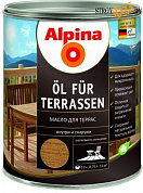 Масло для террас Alpina Oel fuer Terrassen, Прозрачный 750 мл / 0,75 кг в строительном интернет-магазине StroyBaza.by 