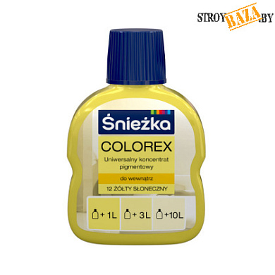 Краситель Sniezka Colorex №12 солнечно-жёлтый, 0.10л, в шт в строительном интернет-магазине StroyBaza.by 