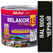 Грунт-эмаль Belakor 15 быстросохнущая RAL 9004 (черный мат) матовая 2,4л, шт. в строительном интернет-магазине StroyBaza.by 