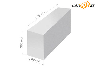 Блоки из ячеистых бетонов стеновые  600*300*200, (кат-1)  в строительном интернет-магазине StroyBaza.by 