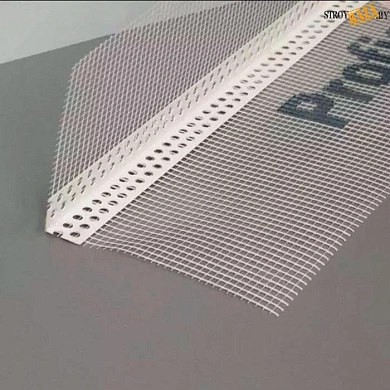 Угол перфорированный ПВХ с сеткой 100*150*3000мм, Profigips в строительном интернет-магазине StroyBaza.by 