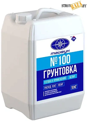 Грунт Тайфун №100, 10 л, белая, шт. в строительном интернет-магазине StroyBaza.by 