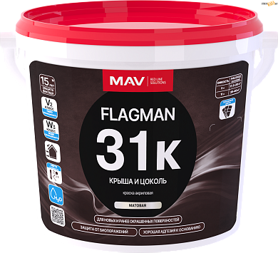 Краска ВД-АК-1031к графит матоваяFLAGMAN 31к крыша и цок.3л,4кг в строительном интернет-магазине StroyBaza.by 