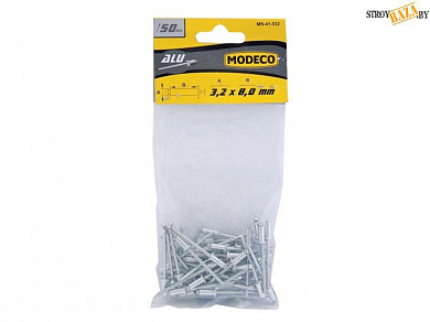 Заклепки "MODECO" алюминиевые 10 х 2,4мм (уп=50 шт) в строительном интернет-магазине StroyBaza.by 