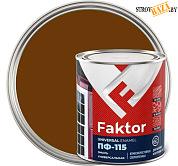 Эмаль FAKTOR ПФ-115 коричневая, банка 1,9 кг в строительном интернет-магазине StroyBaza.by 