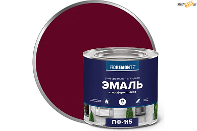 Эмаль ПФ-115 PROREMONTT Винно-красный RAL 3005 1,9кг в строительном интернет-магазине StroyBaza.by 