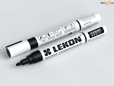 Маркер LEKON с нитроэмалью  цвет: черный 4 мм (круглый наконечник) в строительном интернет-магазине StroyBaza.by 