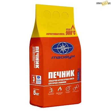 ТМ "ПЕЧНИК" клад.-штук.жарост.смесь д/печей и каминов, 5 кг в строительном интернет-магазине StroyBaza.by 