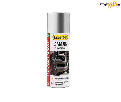 Эмаль-аэрозоль  Dr.Farber кремнийорганическая термост.серебристая520мл в строительном интернет-магазине StroyBaza.by 