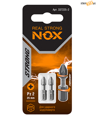 Бита torsion C 6,3 pz2-25, 2 шт/уп на карте "NOX STRONG в строительном интернет-магазине StroyBaza.by 