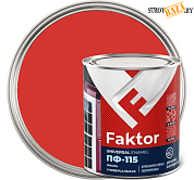 Эмаль FAKTOR ПФ-115 красная, банка 0,8 кг в строительном интернет-магазине StroyBaza.by 
