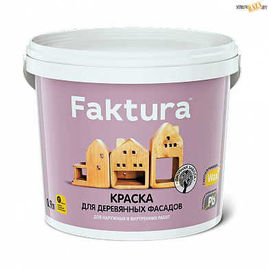 Краска FAKTURA для деревянных фасадов белая база А, ведро 0,9 л в строительном интернет-магазине StroyBaza.by 