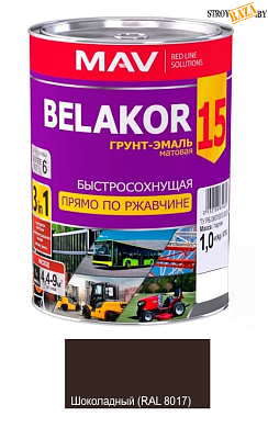 Грунт-эмаль Belakor 15 быстросохн RAL 8017 мат 1л, 1кг в строительном интернет-магазине StroyBaza.by 