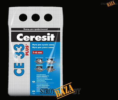 Фуга Ceresit СЕ 33 графит № 16 (2 кг), для узких швов, шт РБ в строительном интернет-магазине StroyBaza.by 